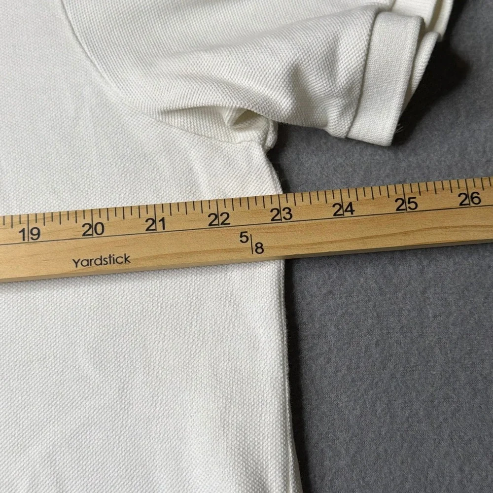 Polo Ralph Lauren Polo Shirt Mens XL White Big Pony Custom Fit Neon Trim 3 Patch